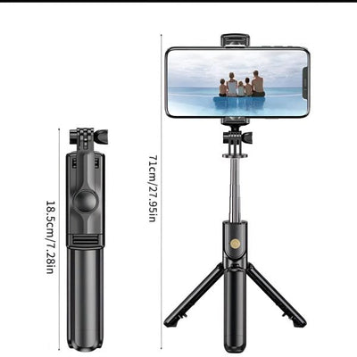 Selfie Stick With Tripod | Bluetooth | Foldable Selfie Rod | Remote Control